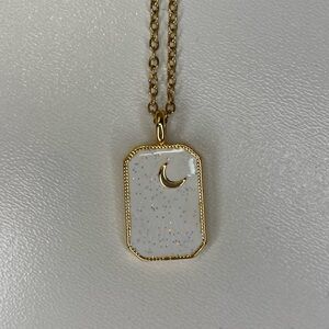 Slide Jewelry Crescent Mood Pendant Necklace, Gold, NWOT